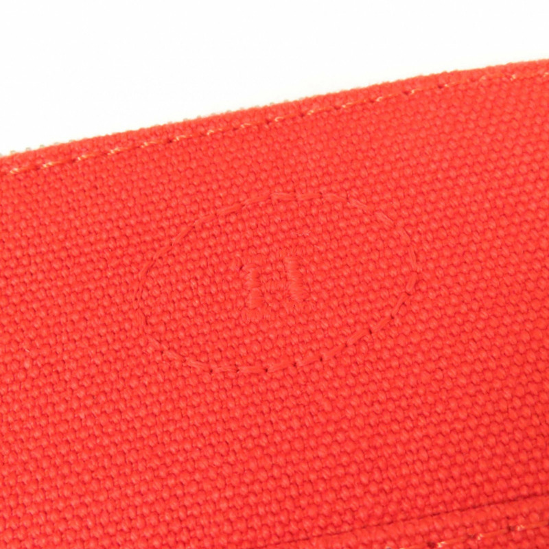 愛馬仕 Bolide 迷你手拿包，銀色五金，H 標誌，帆布材質，橙色，含包裝盒，法國製造，女士款-7