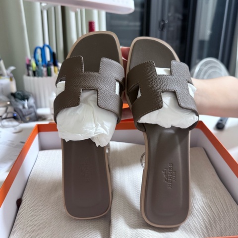Hermes H拖鞋 大象灰