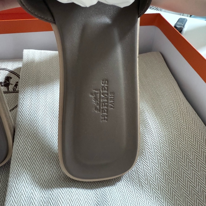 Hermes H拖鞋 大象灰-4