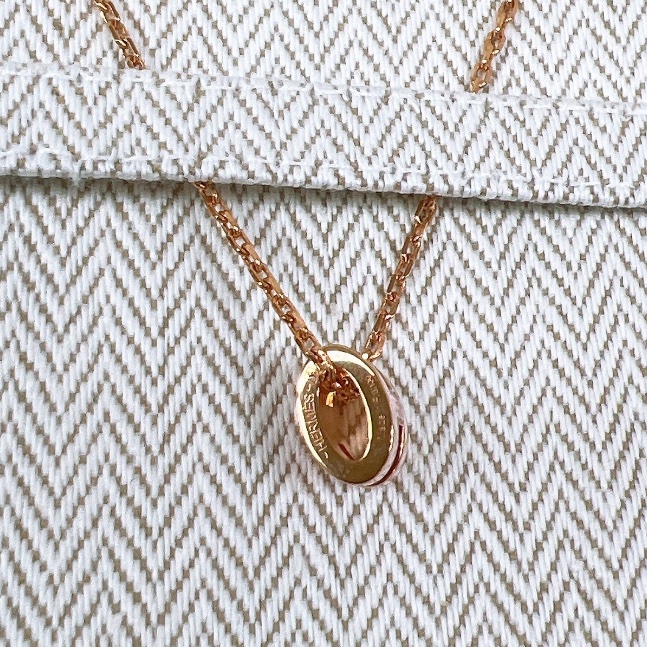 閒置 Hermes mini pop h 粉色玫瑰金項鍊-4