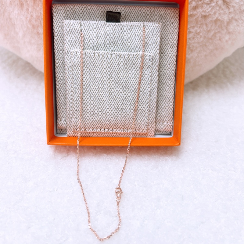 全新 Hermes mini pop h rocabar 粉色拼色玫瑰金項鍊-1