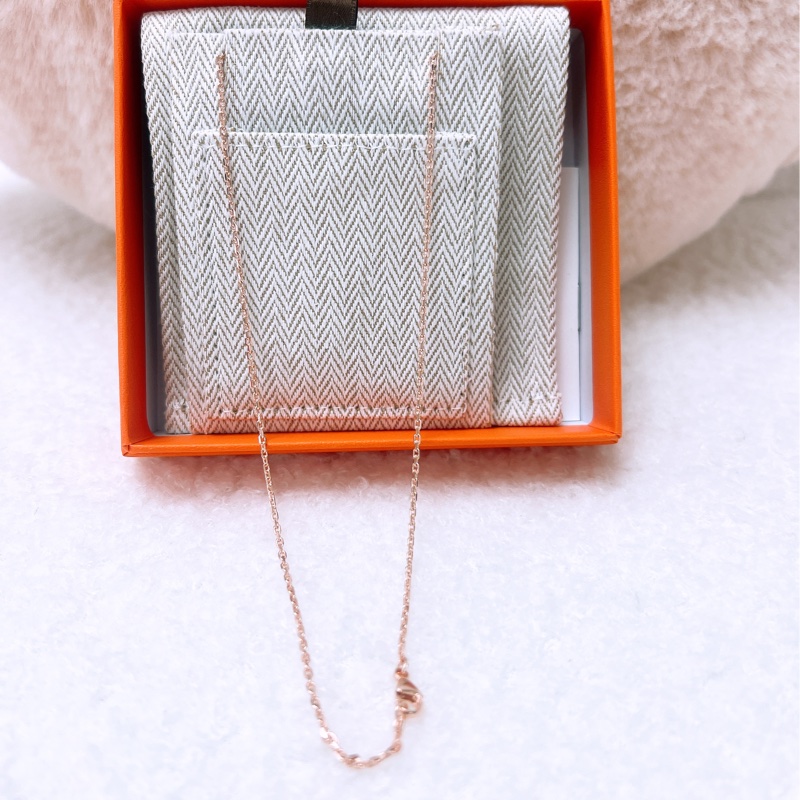 全新 Hermes mini pop h rocabar 奶茶拼白色 玫瑰金項鍊-1