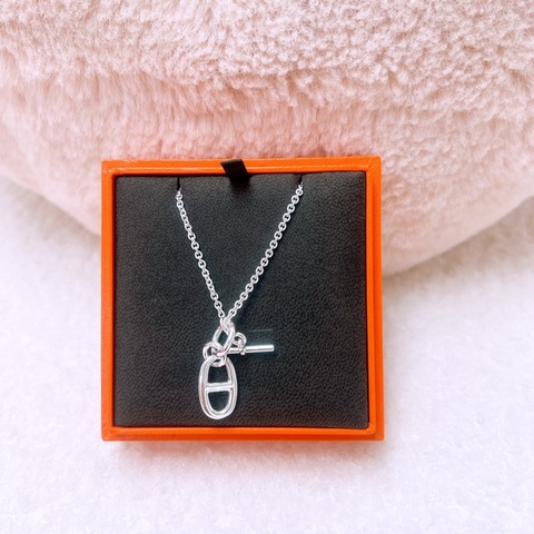全新 Hermes chaine d’ancre 豬鼻子銀項鍊