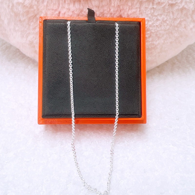 全新 Hermes chaine d’ancre 豬鼻子銀項鍊-2