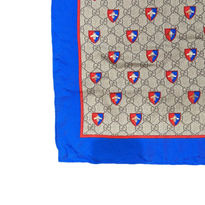 GUCCI - SUPREME藍紅蜜蜂徽章絲巾-2