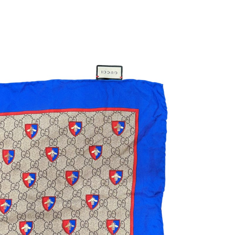 GUCCI - SUPREME藍紅蜜蜂徽章絲巾-6