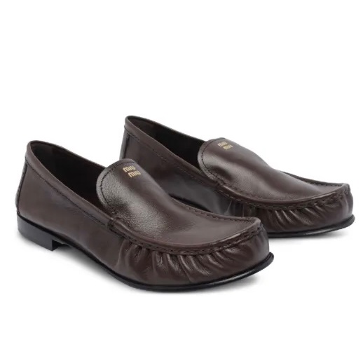 miu miu 水牛皮樂福鞋 楠木色-0