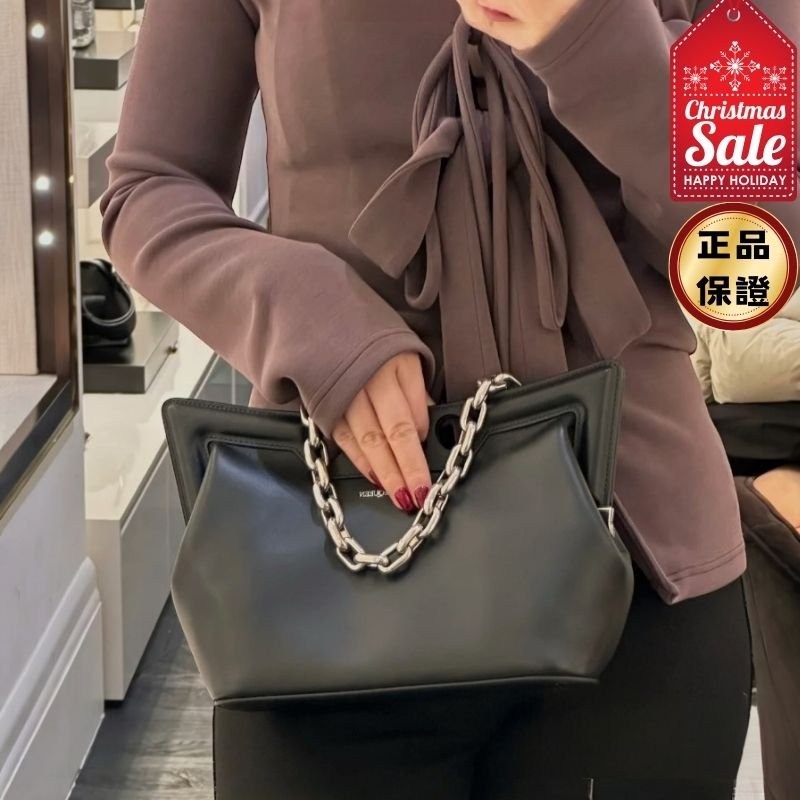 🎊佳節特賣🎁Alexander Mcqueen 小款 The Peak 小牛皮包 黑色-0