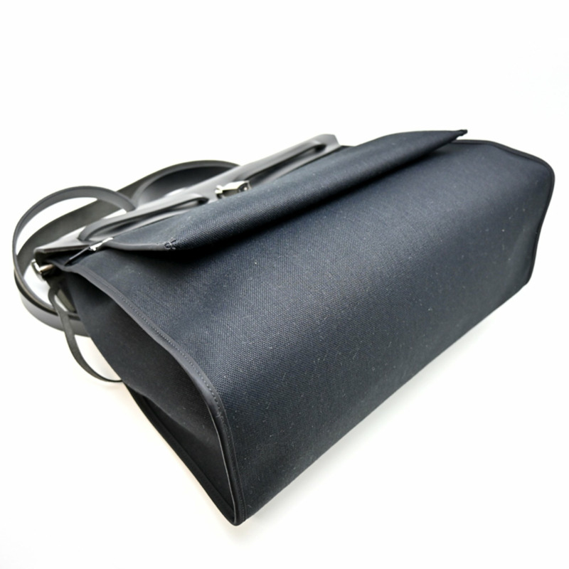 愛馬仕 Hermès Airbag Zip MM D Stamp，2019 年款，女士手提包，帆布，黑色-3