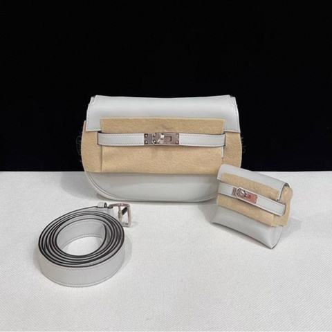 HERMES愛馬仕kelly moove 鉑金灰 銀扣 W刻 全新全套照片票