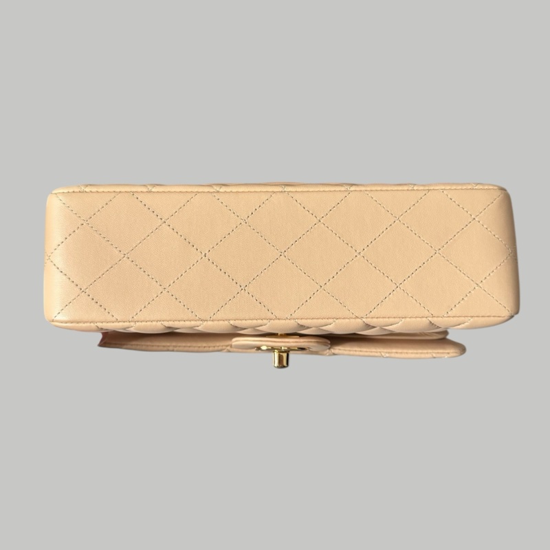 Chanel Lambskin 23cm 羊皮奶茶金扣-4