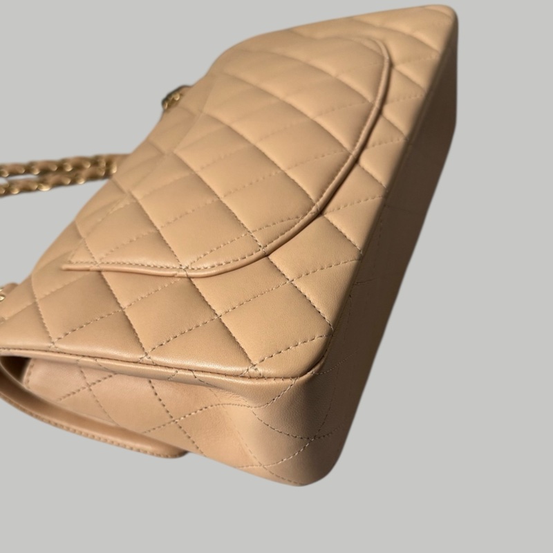 Chanel Lambskin 23cm 羊皮奶茶金扣-12