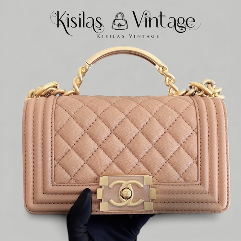 Chanel Caviar Leboy 荔枝皮奶茶金扣