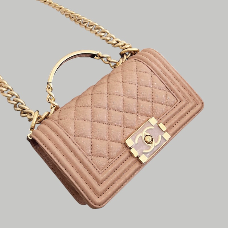 Chanel Caviar Leboy 荔枝皮奶茶金扣-2