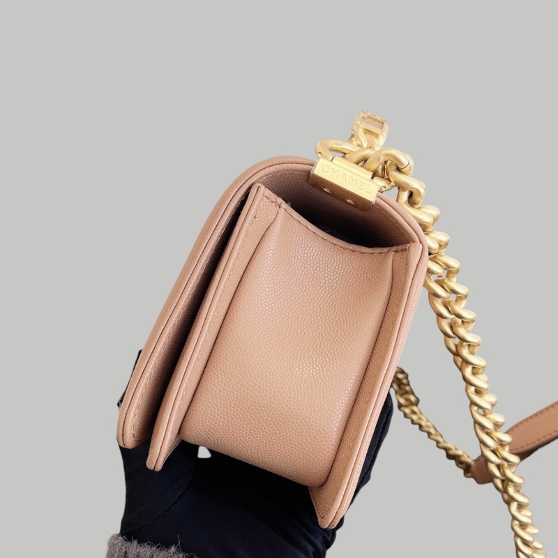 Chanel Caviar Leboy 荔枝皮奶茶金扣-4