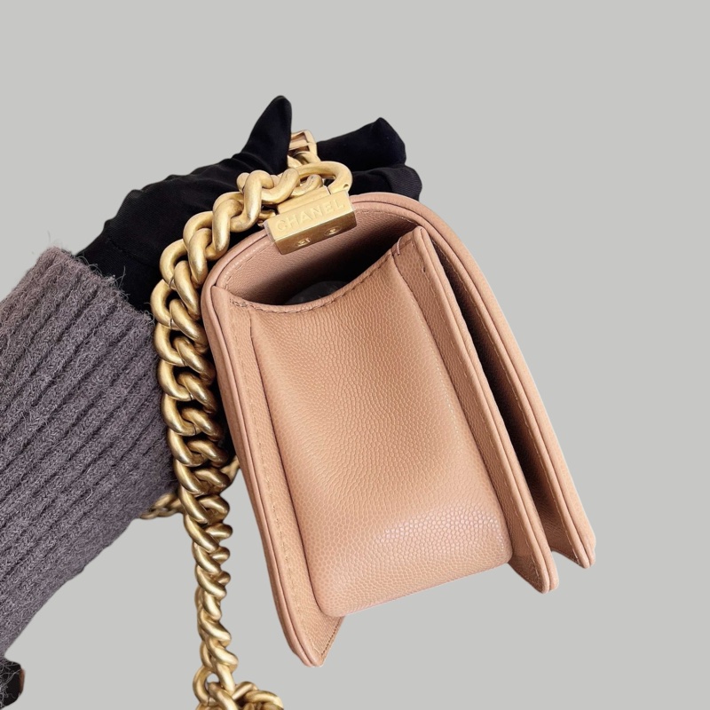 Chanel Caviar Leboy 荔枝皮奶茶金扣-8