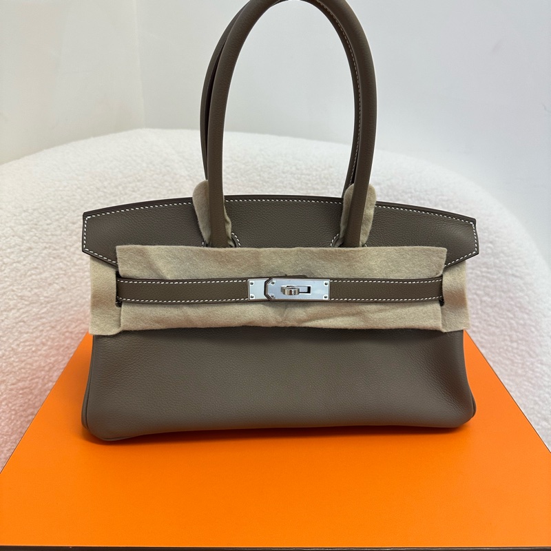 Hermes Birkin shoulder29大象灰銀扣K刻全新未使用-0
