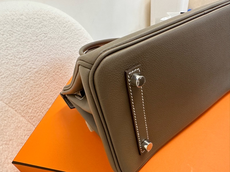 Hermes Birkin shoulder29大象灰銀扣K刻全新未使用-4