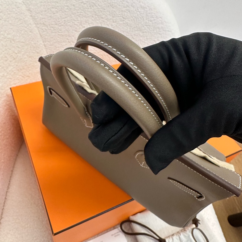 Hermes Birkin shoulder29大象灰銀扣K刻全新未使用-6