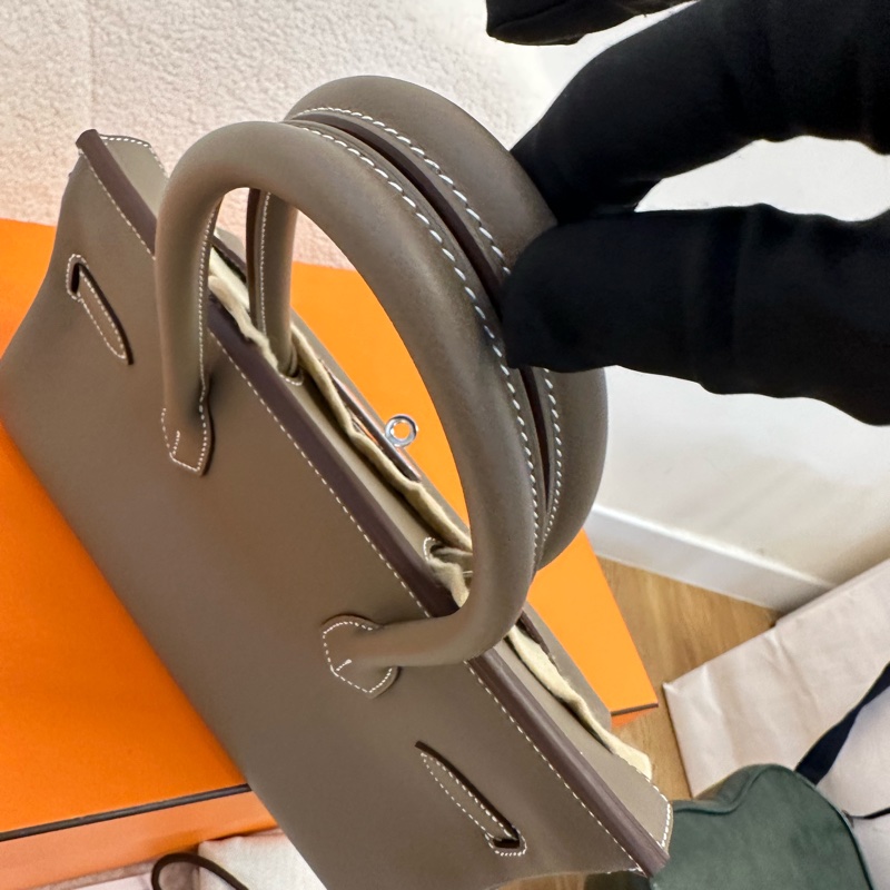 Hermes Birkin shoulder29大象灰銀扣K刻全新未使用-7