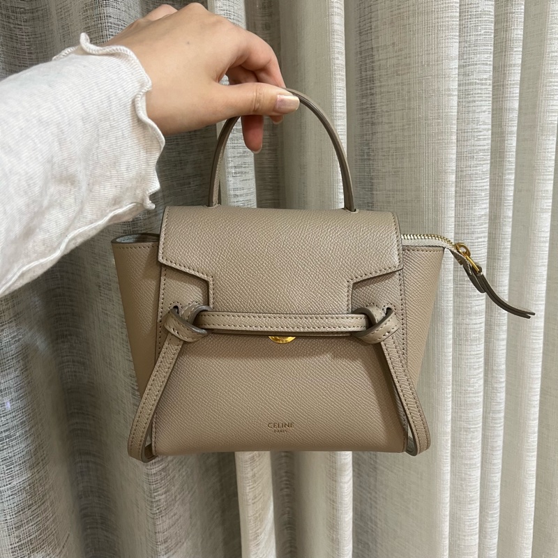 ෆ Celine belt pico鯰魚包🧋🧸奶茶色-18