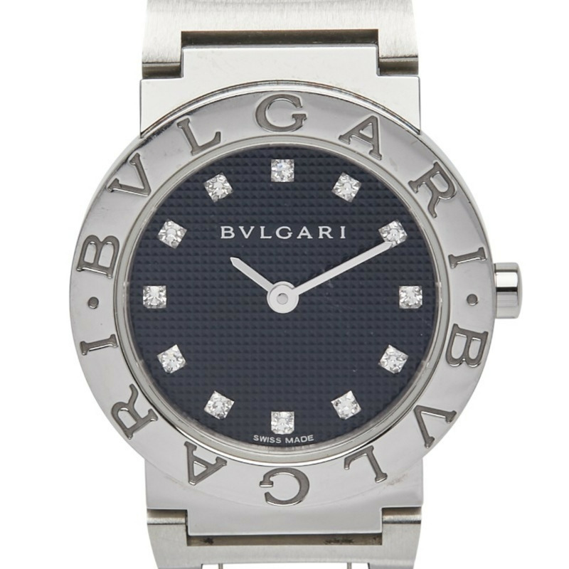 寶格麗 (BVLGARI) 12鑽腕錶 BBL26S 石英錶 黑色錶盤 不鏽鋼女士腕錶-0