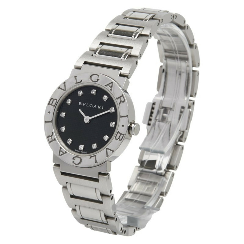 寶格麗 (BVLGARI) 12鑽腕錶 BBL26S 石英錶 黑色錶盤 不鏽鋼女士腕錶-1
