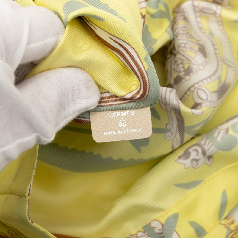 愛馬仕 Petit Ash 手提包 ETRIERS 馬鐙和馬具圖案單肩包 黃色 多色真絲 女士 HERMES-5