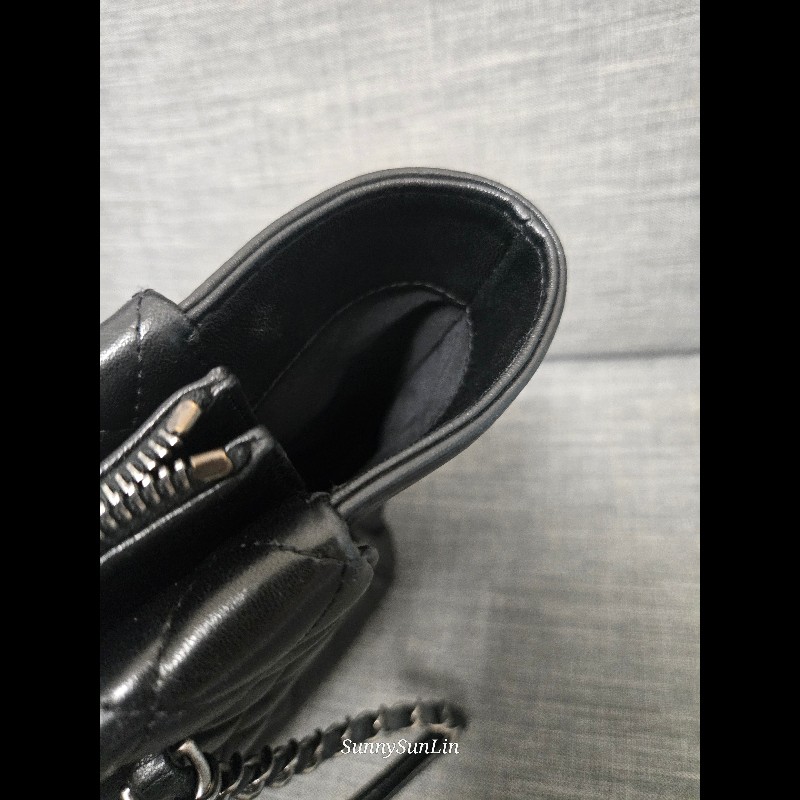 Chanel 香奈兒 黑色 復古銀 牛皮 肩背包 購物包 托特包-18