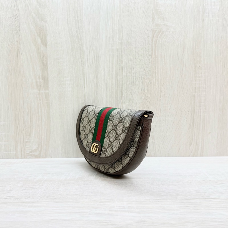 GUCCI老花Ophidia半月型小號斜背包757309-2