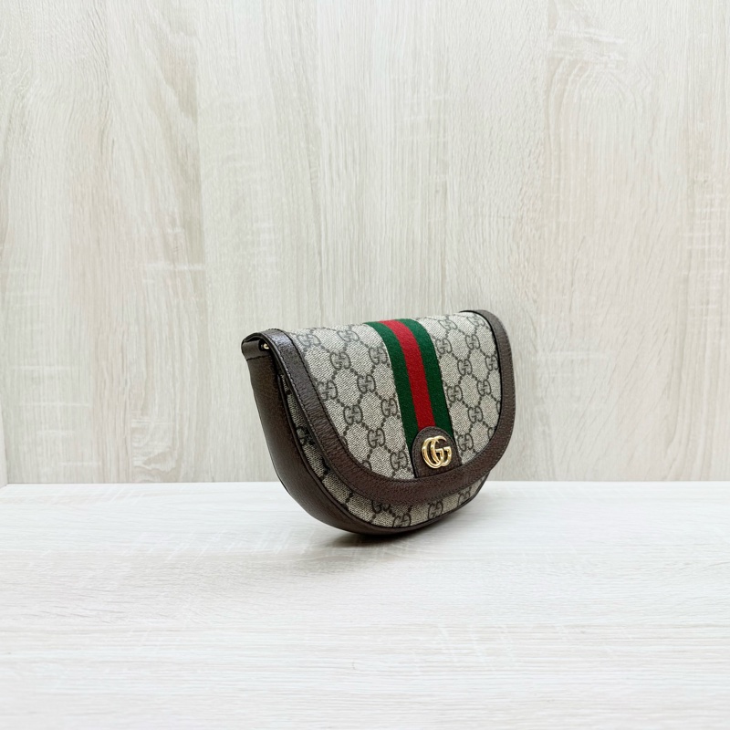 GUCCI老花Ophidia半月型小號斜背包757309-3