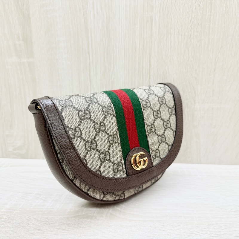 GUCCI老花Ophidia半月型小號斜背包757309-4