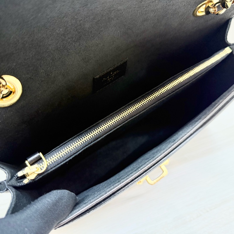 LV老花拼黑色皮革VICTOIRE肩側背包M41730-7