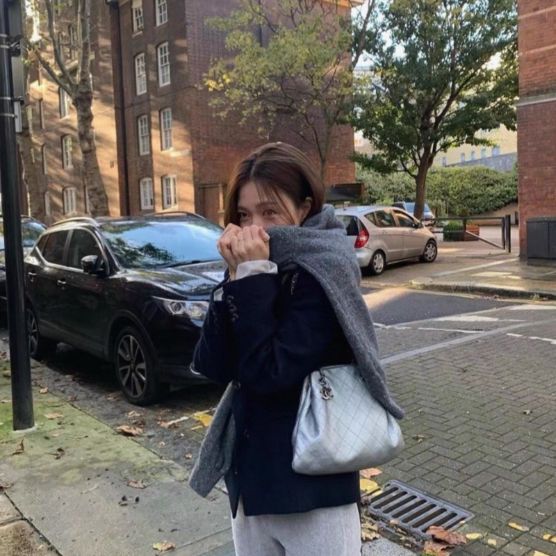 Chanel 銀色荔枝紋牛皮福袋包 錢袋子 98新 小眾不撞款 鐳射21開 31×30cm-8