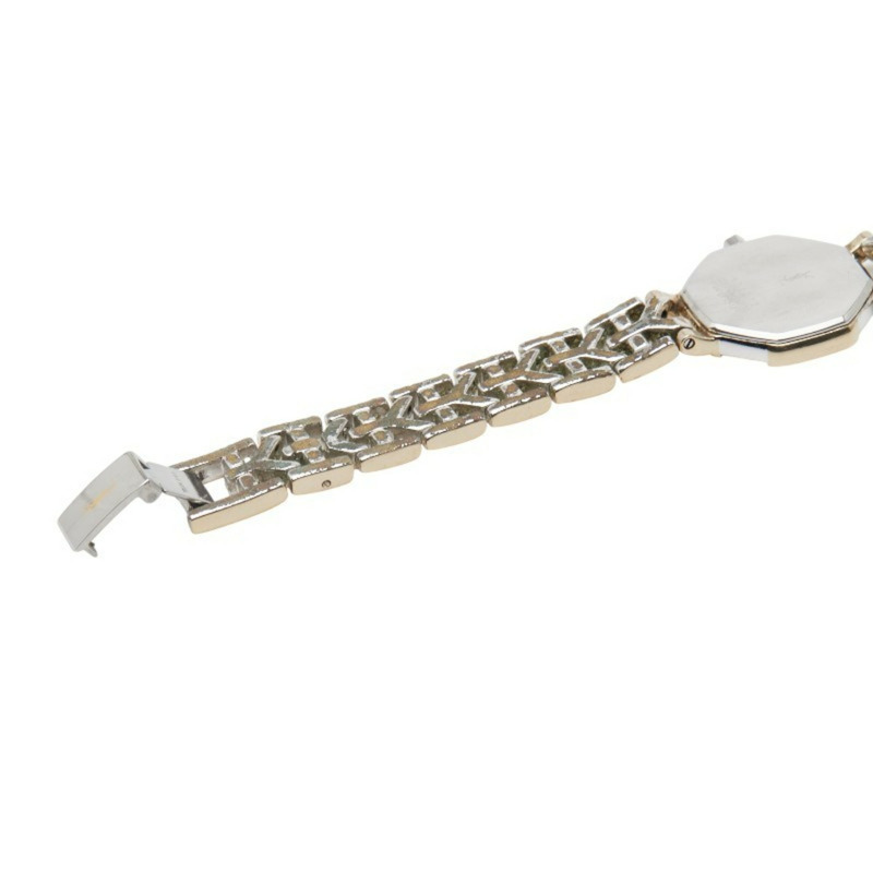 聖羅蘭女士石英腕錶，米色錶盤，不鏽鋼鍍層-4