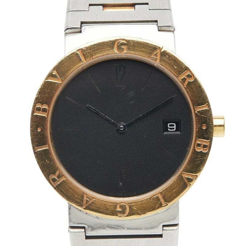 寶格麗男士腕錶 BB33SGD 石英錶 黑色錶盤 不鏽鋼黃金雙色錶殼-0