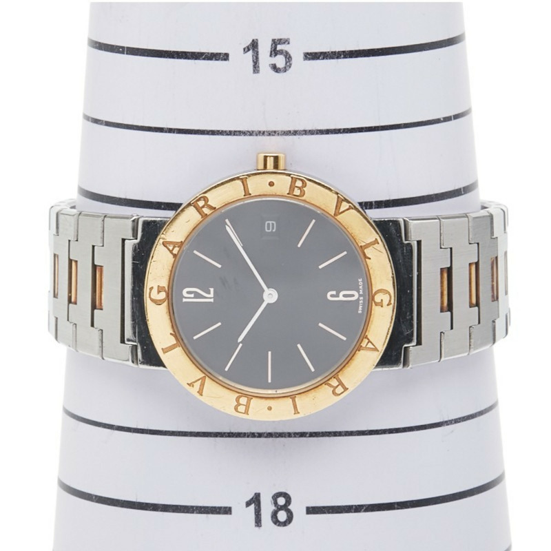 寶格麗男士腕錶 BB33SGD 石英錶 黑色錶盤 不鏽鋼黃金雙色錶殼-6