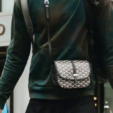 超稀有單品😍99新🆕Goyard戈雅黑色小號老花插扣郵差包單肩斜挎包