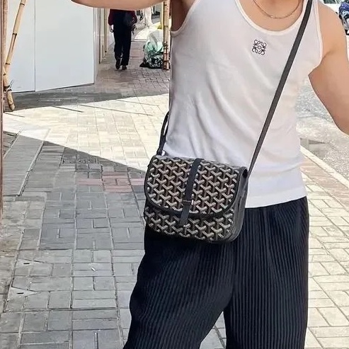 超稀有單品😍99新🆕Goyard戈雅黑色小號老花插扣郵差包單肩斜挎包-1