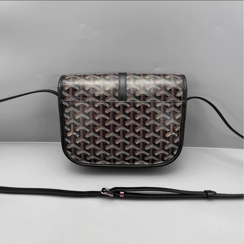 超稀有單品😍99新🆕Goyard戈雅黑色小號老花插扣郵差包單肩斜挎包-5