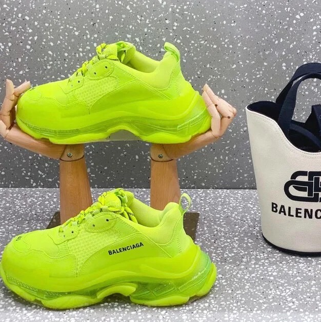 街頭霸王🕶️近新🈶臺灣購證 專櫃原價近4w😻Balenciaga螢光綠triple s 40碼氣墊老爹鞋休閒鞋-2