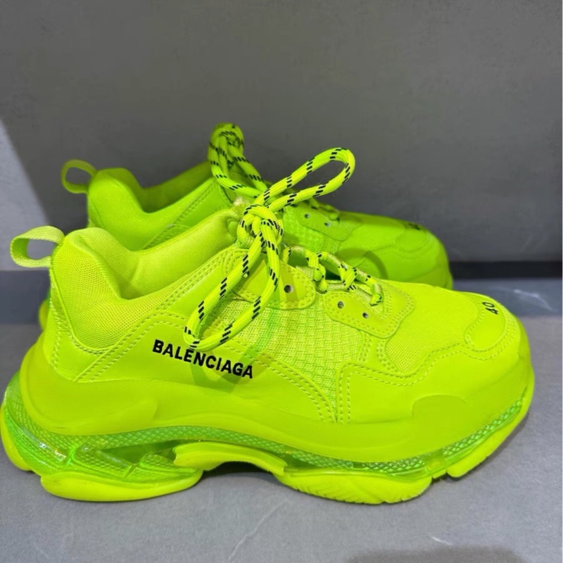 街頭霸王🕶️近新🈶臺灣購證 專櫃原價近4w😻Balenciaga螢光綠triple s 40碼氣墊老爹鞋休閒鞋-10