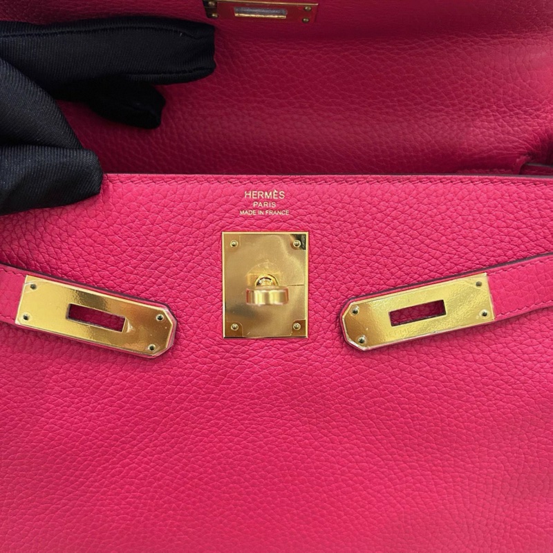 愛馬仕 kelly28墨西哥粉金扣togo皮 Y刻全新 閒置 附件塵袋-6