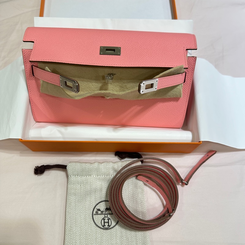 ꧁ Hermès 💕 Kelly To Go Wallet 💕 奶昔粉꧂-0