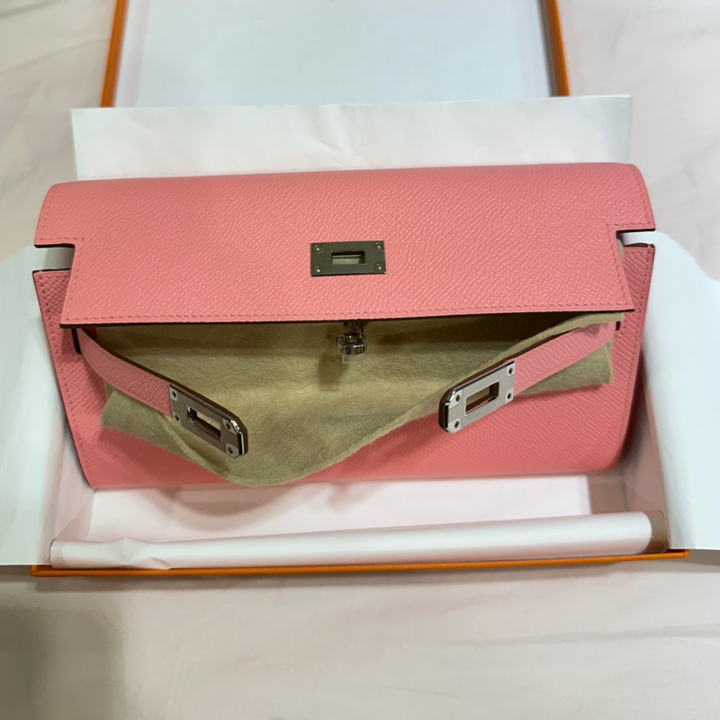 ꧁ Hermès 💕 Kelly To Go Wallet 💕 奶昔粉꧂-2