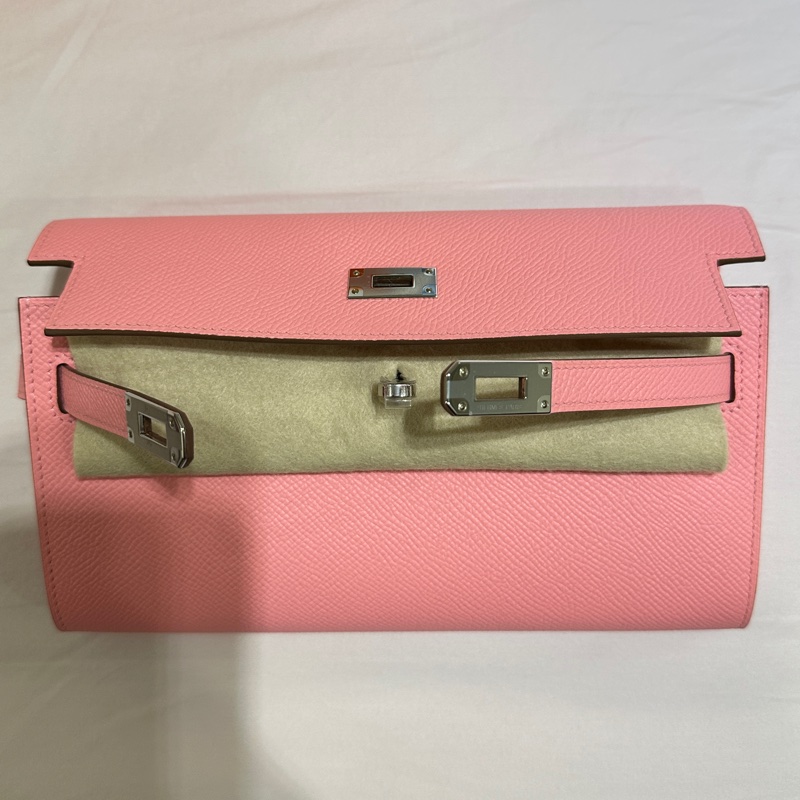 ꧁ Hermès 💕 Kelly To Go Wallet 💕 奶昔粉꧂-5
