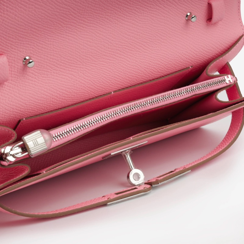 ꧁ Hermès 💕 Kelly To Go Wallet 💕 奶昔粉꧂-13