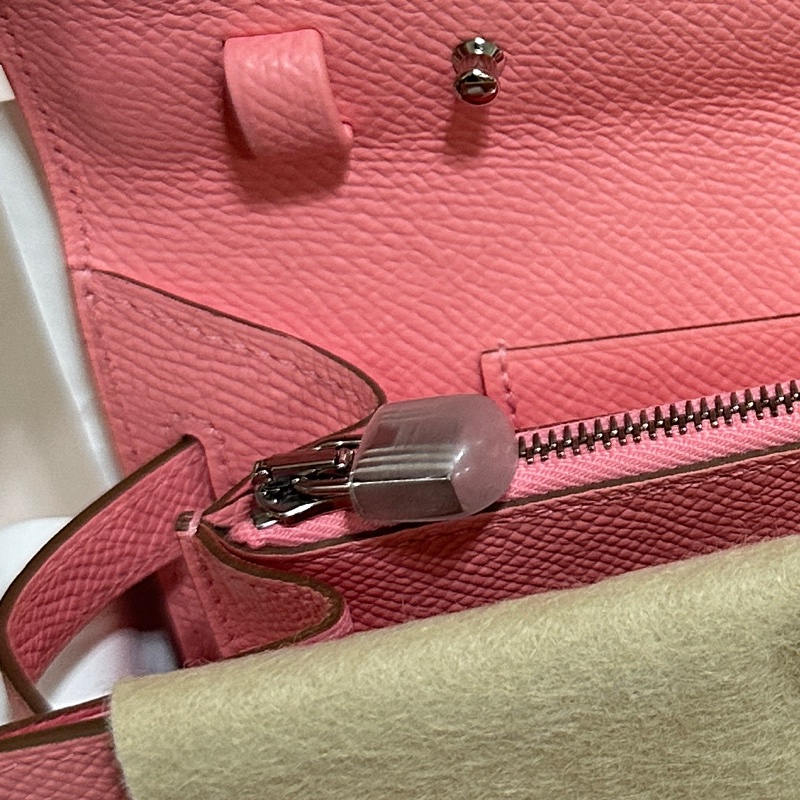 ꧁ Hermès 💕 Kelly To Go Wallet 💕 奶昔粉꧂-14