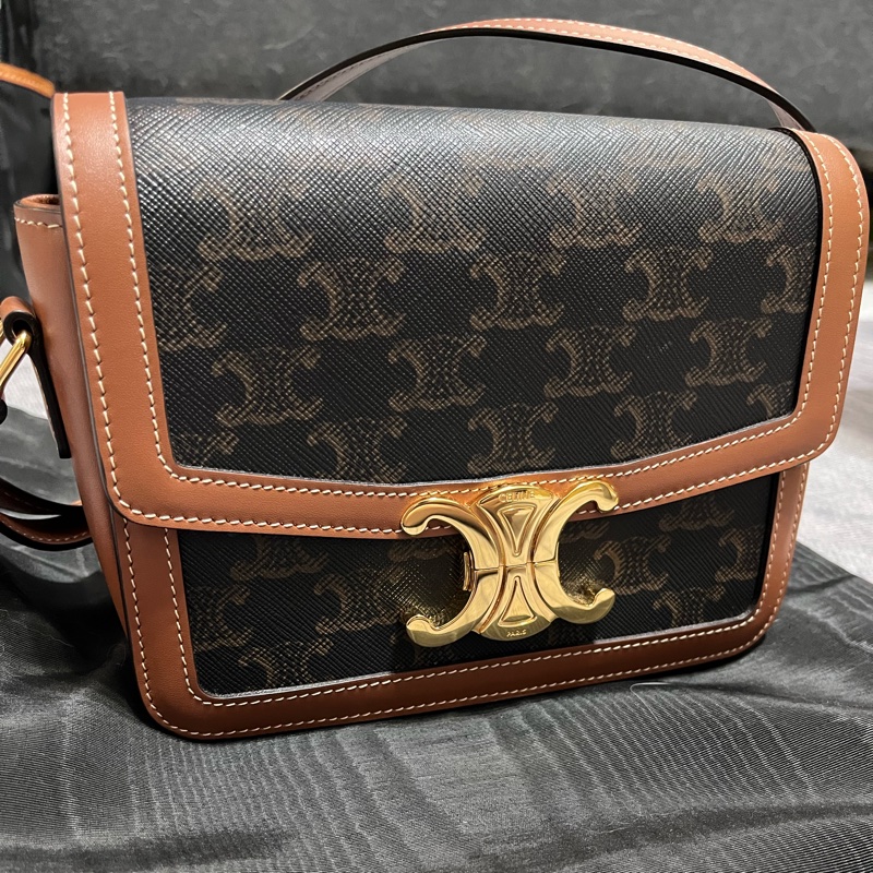 CELINE TEEN TRIOMPHE 棕色老花包-0