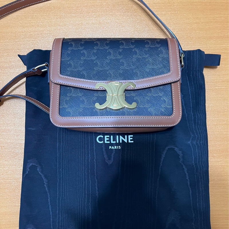 CELINE TEEN TRIOMPHE 棕色老花包-5